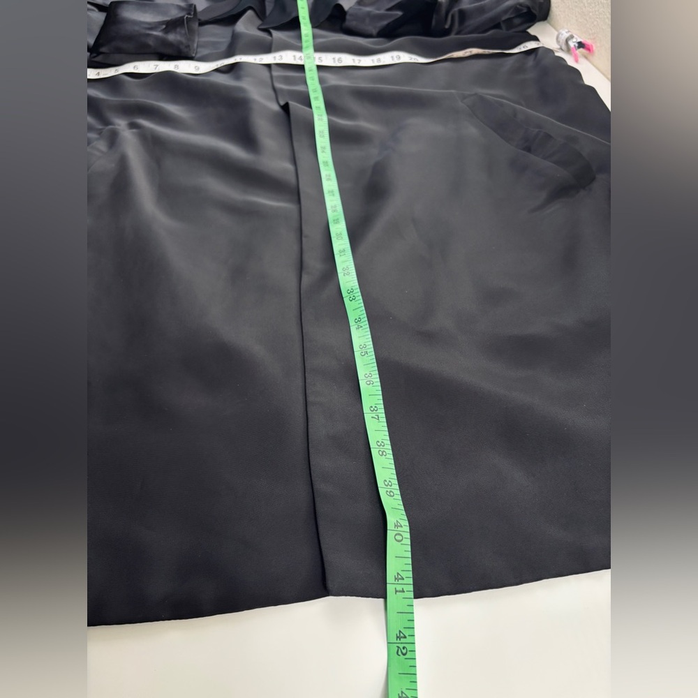 Roland Mouret Black Relaxed Fit Satin Sleeves & Collar “Orion” Opera Coat Sz 2/6 - Picture 13 of 14